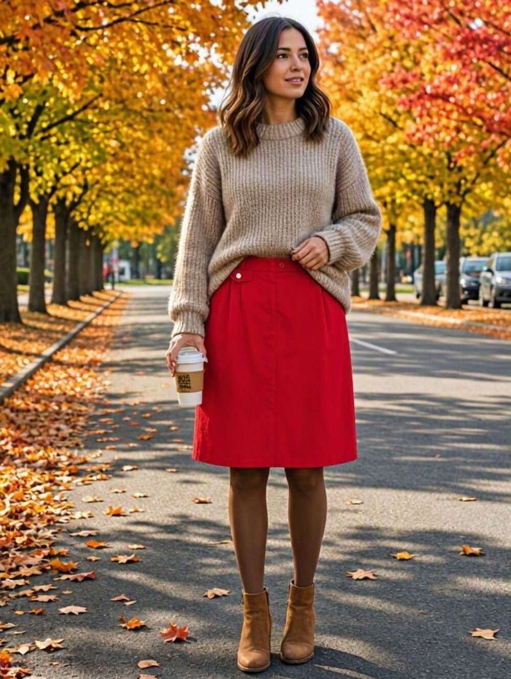 Women's Vintage Red Pencil Skirt